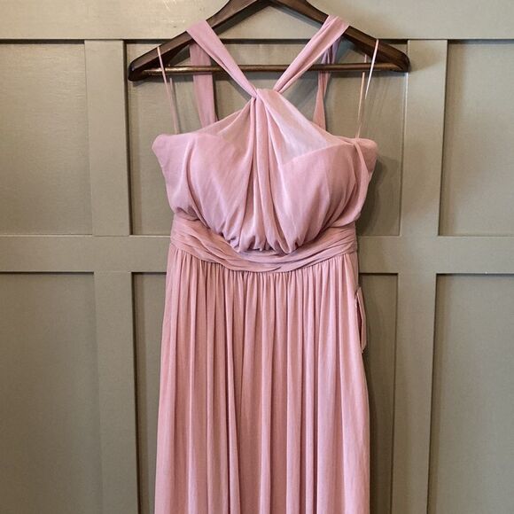 BIRDY Grey Kiko Bridesmaid Dress Maxi Gown W/ Pockets in Rose Quartz Medium NWT - Picture 11 of 15